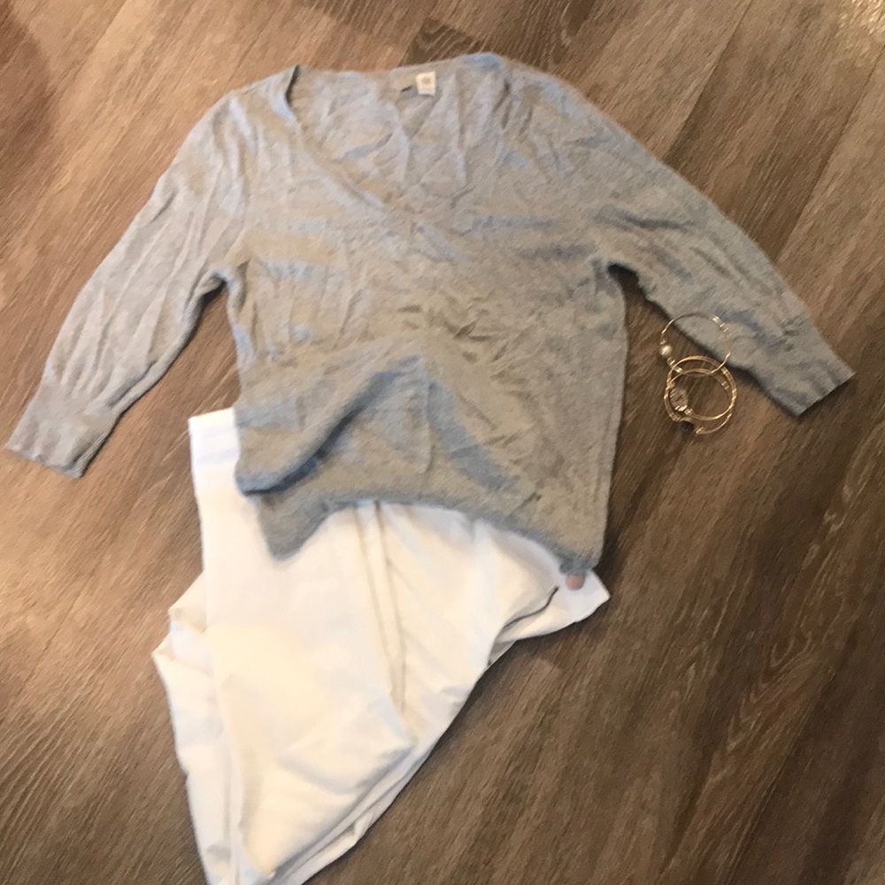 Gray Cashmere Blend Sweater